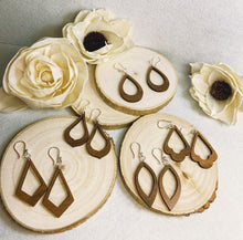 Load image into Gallery viewer, Wood earrings/ walnut earrings/ wood earrings/ sterling silver earrings / 925 silver earrings/ wood and silver earrings