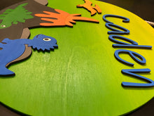 Load image into Gallery viewer, Dinosaurs Personalized Name Sign