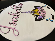 Load image into Gallery viewer, Glittery Unicorn Personalized Name Sign