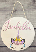 Load image into Gallery viewer, Glittery Unicorn Personalized Name Sign