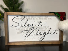 Load image into Gallery viewer, Silent Night lyrics farmhouse sign