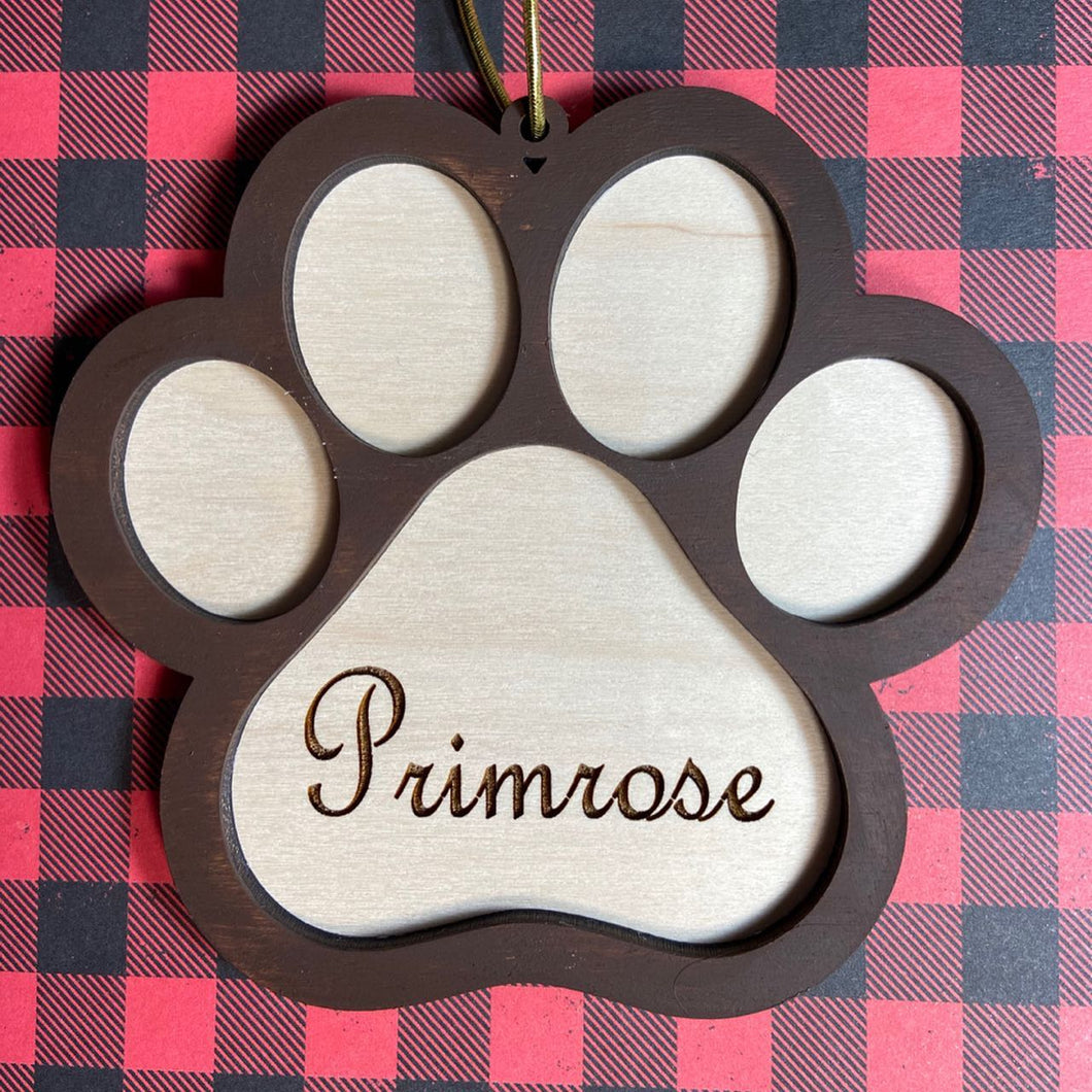 Paw Print Ornament (Personalized)