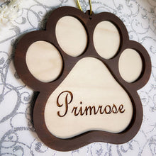 Load image into Gallery viewer, Paw Print Ornament (Personalized)
