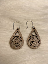 Load image into Gallery viewer, Teardrop earrings /wood and silver findings - Roma Street
