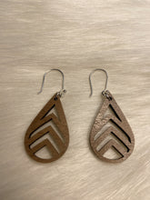 Load image into Gallery viewer, Teardrop earrings /wood and silver findings - Roma Street
