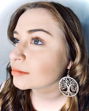 Load image into Gallery viewer, Tree of Life wood and silver earrings - Roma Street
