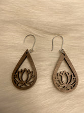 Load image into Gallery viewer, Teardrop earrings /wood and silver findings - Roma Street
