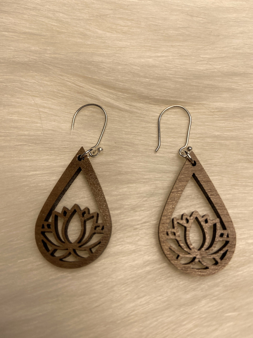 Teardrop earrings /wood and silver findings - Roma Street