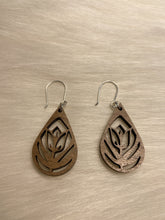 Load image into Gallery viewer, Teardrop earrings /wood and silver findings - Roma Street
