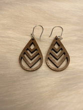 Load image into Gallery viewer, Teardrop earrings /wood and silver findings - Roma Street
