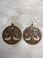 Load image into Gallery viewer, Tree of Life wood and silver earrings - Roma Street

