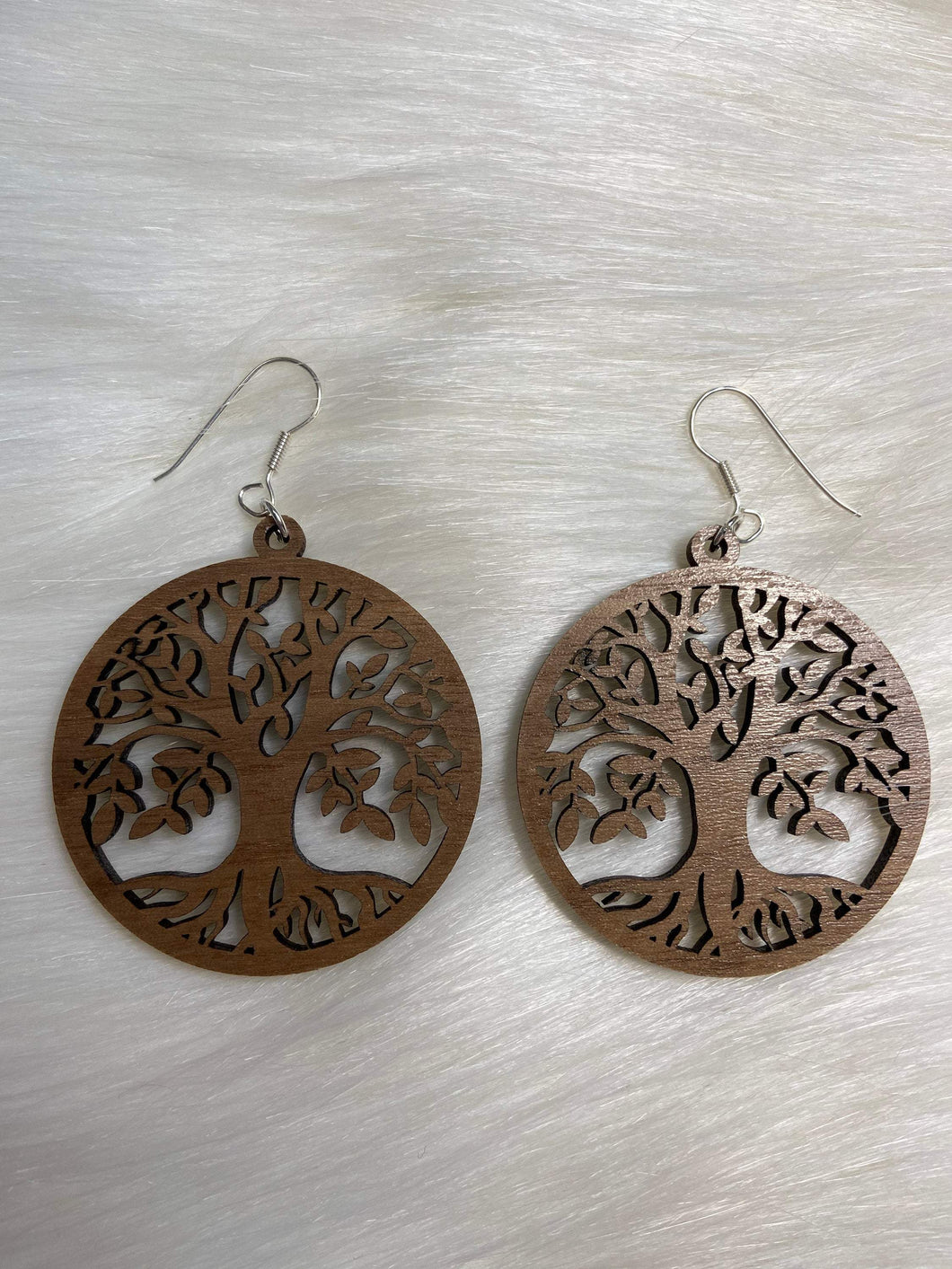 Tree of Life wood and silver earrings - Roma Street