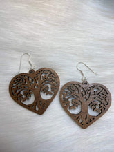 Load image into Gallery viewer, Tree of Life wood and silver earrings - Roma Street
