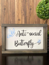 Load image into Gallery viewer, Anti-Social Butterfly table sign - Roma Street
