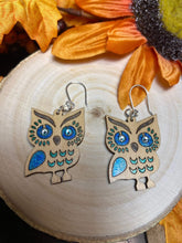 Load image into Gallery viewer, Hand painted wood earrings with Swarovski crystals and silver findings - Roma Street
