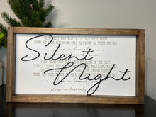 Load image into Gallery viewer, Silent Night lyrics farmhouse sign
